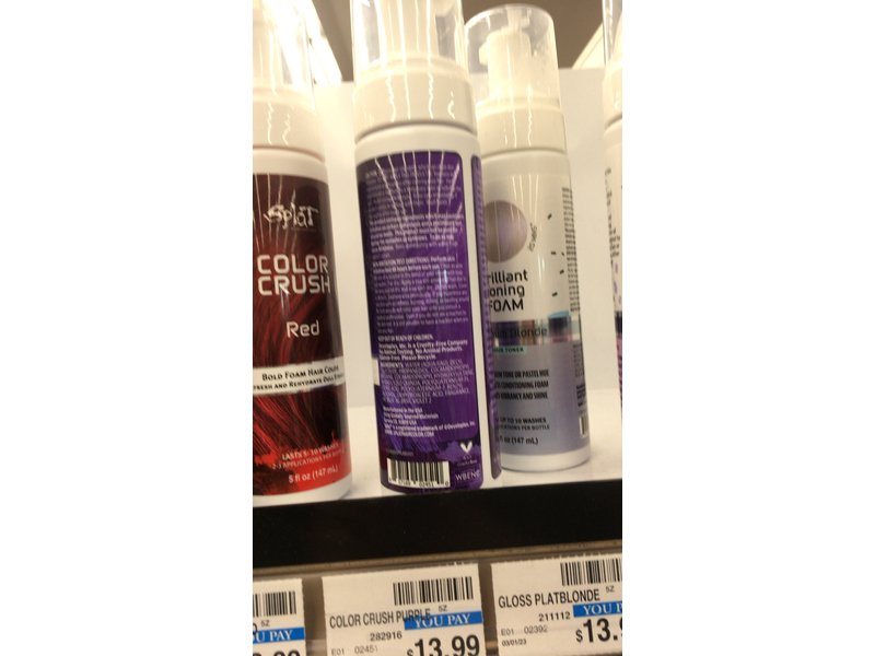 Splat Color Crush - Bold Hair Foam Hair Color (Purple) 5 fl oz (147 mL)