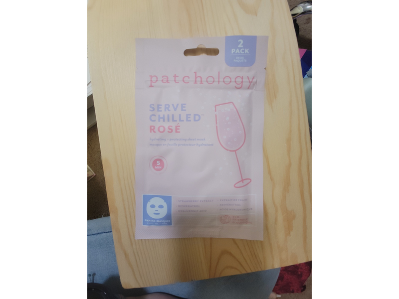 Patchology Moisturizing Face Mask, Serve Chilled Rose, 1.35 fl oz/40 mL, 2 Count