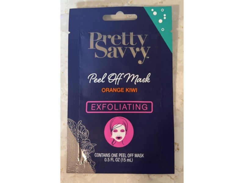 Pretty Savvy Exfoliating Peel Off Mask, Orange Kiwi, 0.5 fl oz/15 mL