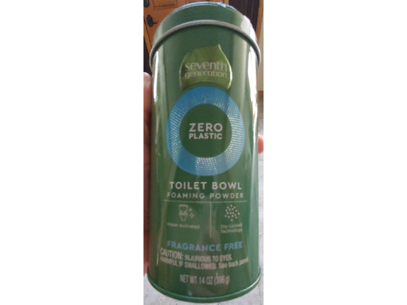 Seventh Generation Zero Plastic Toilet Bowl Foaming Powder, 14 oz/396 g