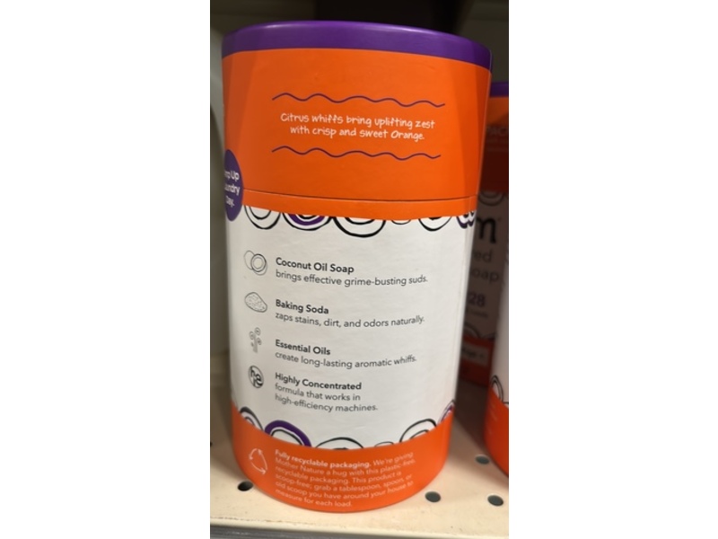 Zum Powdered Laundry Soap, Sweet Orange, 128 Loads, 32 oz