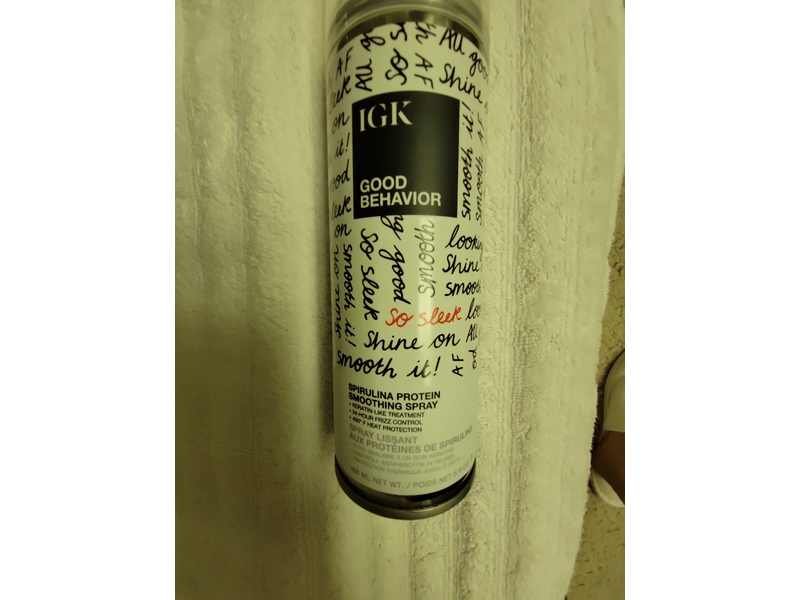 IGK Good Behavior Smoothing Spray, Spirulina Protein, 5.8 oz/186 mL