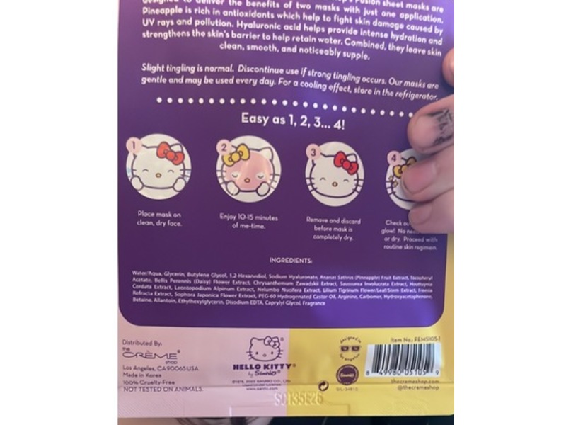 The Creme Shop Fusion Essence Mask, Pineapple, Hyaluronic Acid, 0.88 oz/25 mL