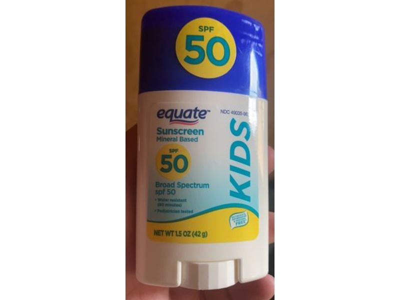 Equate Kids Mineral Based Sunscreen, SPF 50, 1.5 oz/42 g