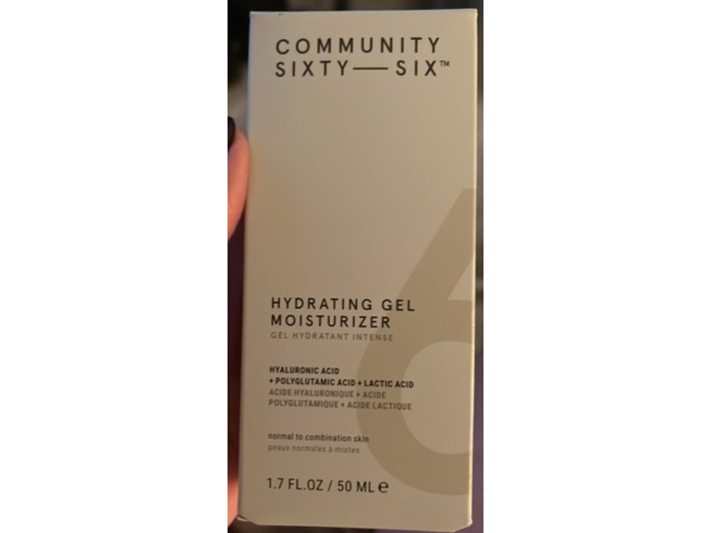Community Sixty-Six Hydrating Gel Moisturizer, Hyaluronic Acid+Polyglutamic Acid+Lactic Acid, 1.7 fl oz/50 mL
