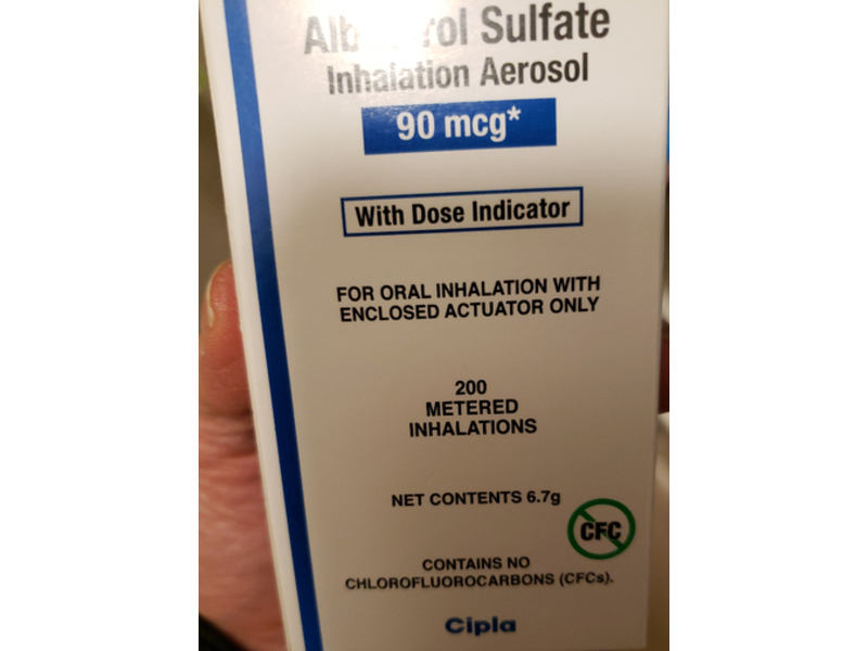 Albuterol Sulfate Inhalation Aerosol 90 mcg, 6.7 g, Cipla (RX)