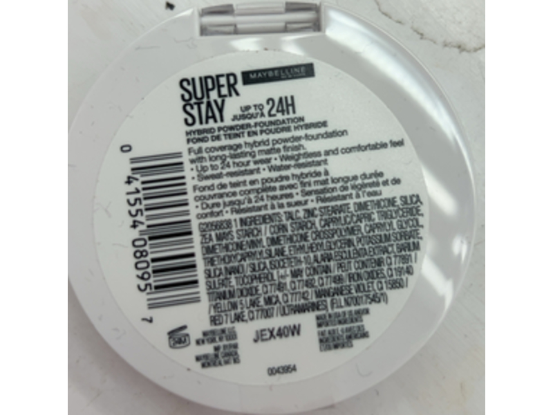 Maybelline New York Super Stay Up to 24HR Hybrid Powder Foundation, 118, 0.21 oz/6 g