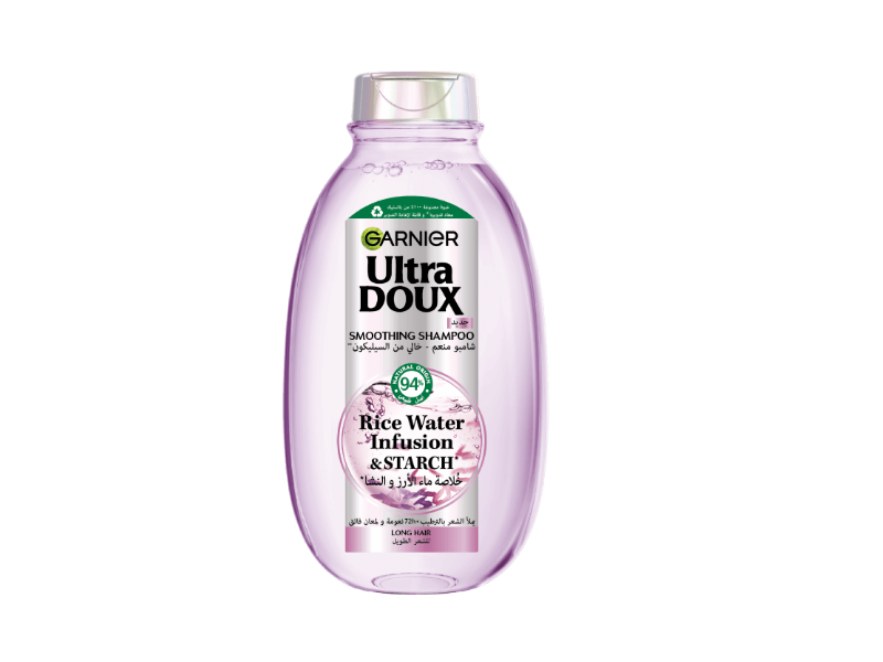Garnier Ultra Doux Smoothing Shampoo, Rice Water & Starch, 200 mL