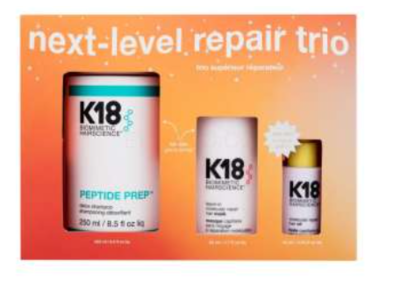 K18 Biomimetic HairScience Detox Shampoo, Leave-In Hair Mask & Hair Oil Set