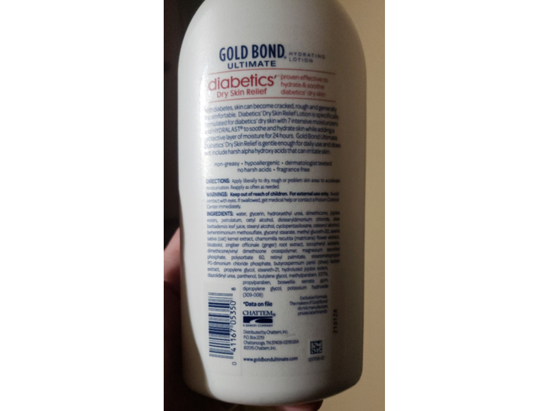 Gold Bond Ultimate Diabetic Skin Relief Lotion, Fragrance Free, 13 oz/368 mL