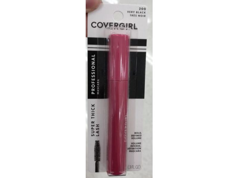 CoverGirl Super Thick Lash Mascara, 200 Very Black, 0.3 fl oz/9 mL, Pack Of 5