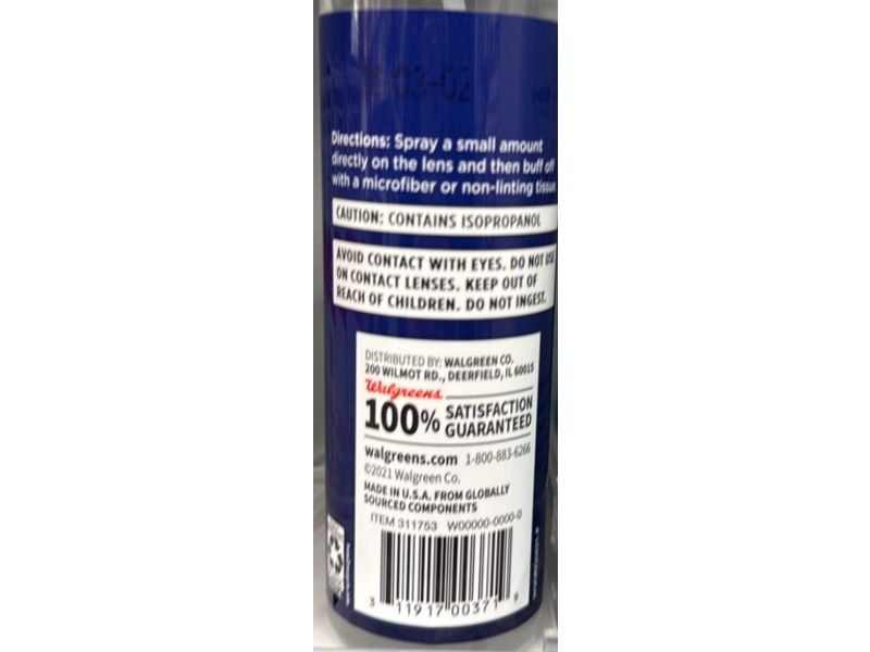 Walgreens Lens Cleaner, 6 fl oz/180 mL