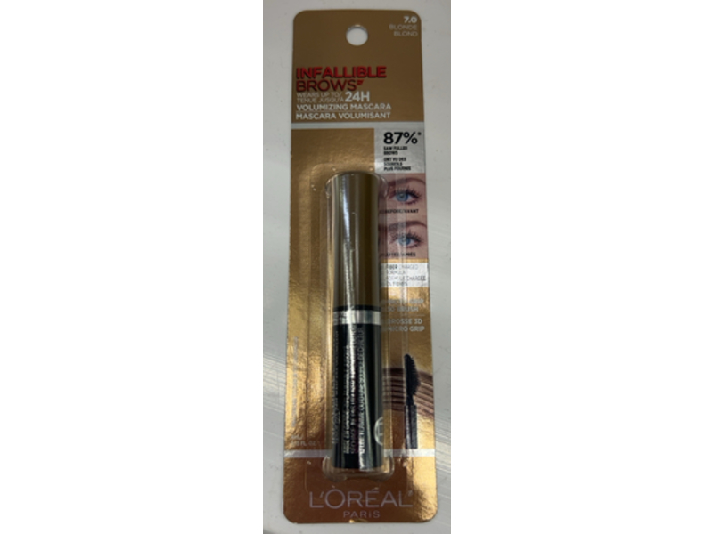 L'Oreal Paris Infallible Brows Volumizing Mascara, 7 Blonde, 13 fl oz/4 mL