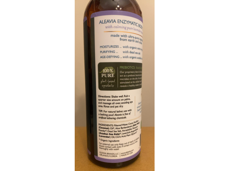 Aleavia Enzymatic Body Cleanse, Lavender, 16 fl oz/473 mL