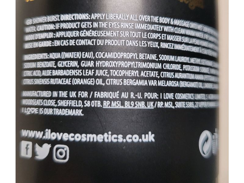 I Love Wellness Energy Shower Burst, Orange & Bergamot, 16.9 fl oz/500 mL