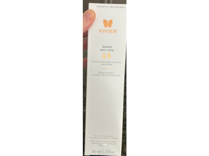 Vivier Sunscreen, SPF 45, 3 fl oz/90 mL