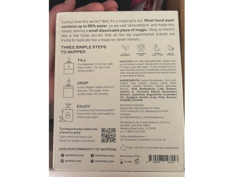 Tirtyl Skipper Foaming Hand Soap Tablet Refills, Lavender + Cucumber & Lilly Pilly, 12 Count