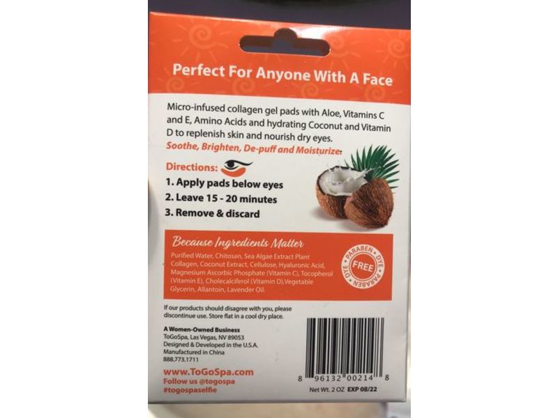 Togospa The Sunshine Mask, Coconut & Vitamin D, 3 Count