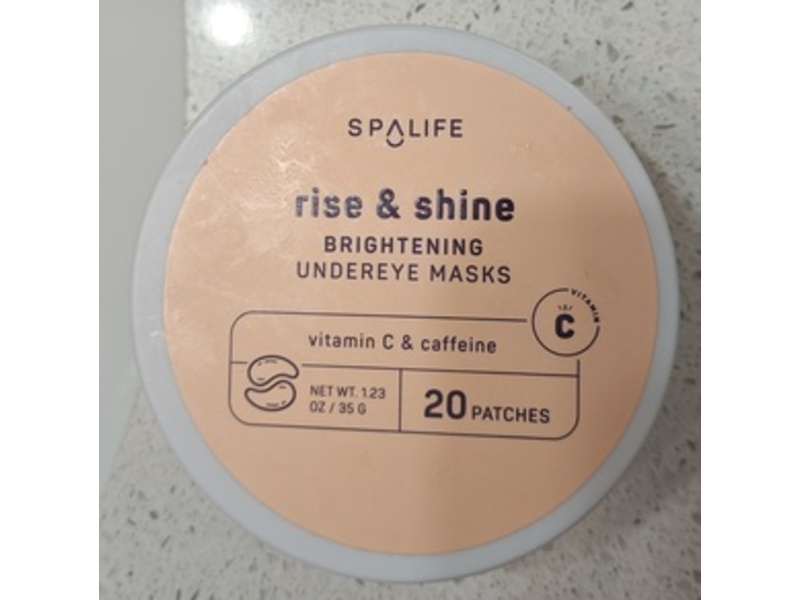 Spa Life Brightening Undereye Masks, Rise & Shine, 1.23 oz/35 g, 20 Count