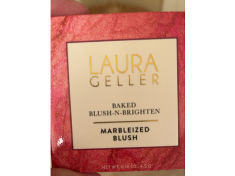 Laura Geller Baked Blush-N-Brighten Marbleized Blush, Pink Buttercream Creamy, 0.16 oz/4.5 g