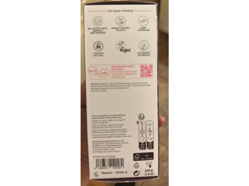 Khadi Herbal Hair Color, Dark Brown, 3.5 oz/100 g