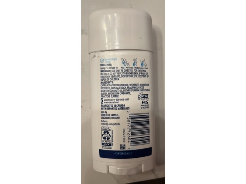 Secret Whole Body Deodorant, Fresh Lilac & Waterlily, 2.4 oz/68 g