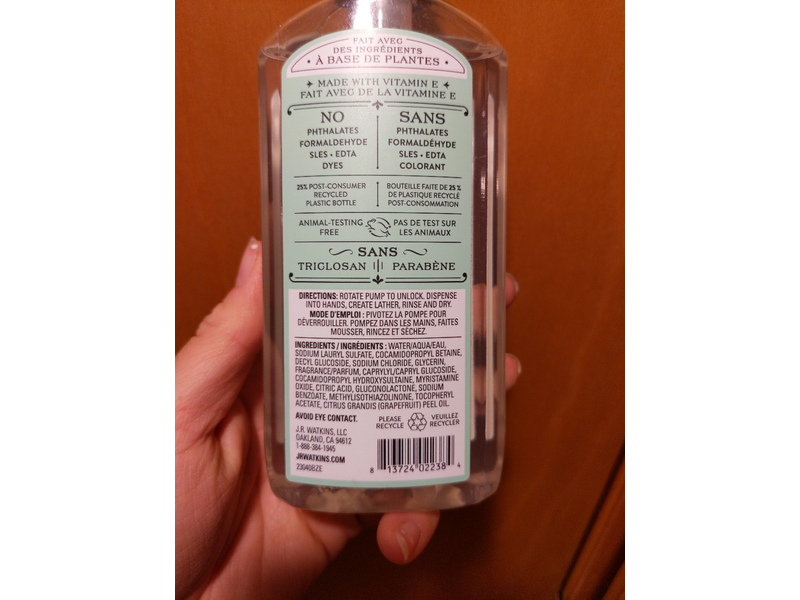 J. R. Watkins Handsoap, Vanila Mint, 11 fl oz/325 mL