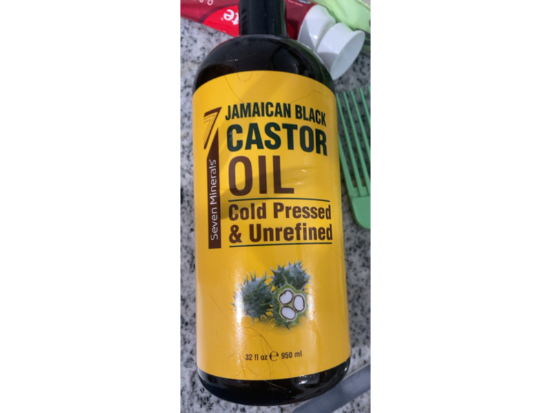 Seven Minerals Jamaican Black Cold Pressed & Unrefined Castor Oil, 32 fl oz/950 mL