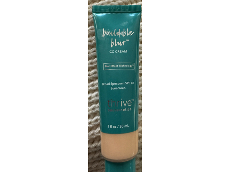 Thrive Causemetics Buildable Blur Sunscreen CC Cream, 130 Fair, SPF 40, 1 fl oz/30 mL
