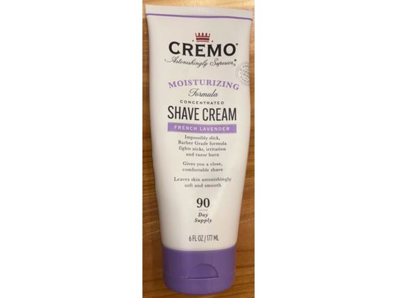 Cremo Shave Cream Moisturizing, French Lavender, 6 fl oz/177 mL