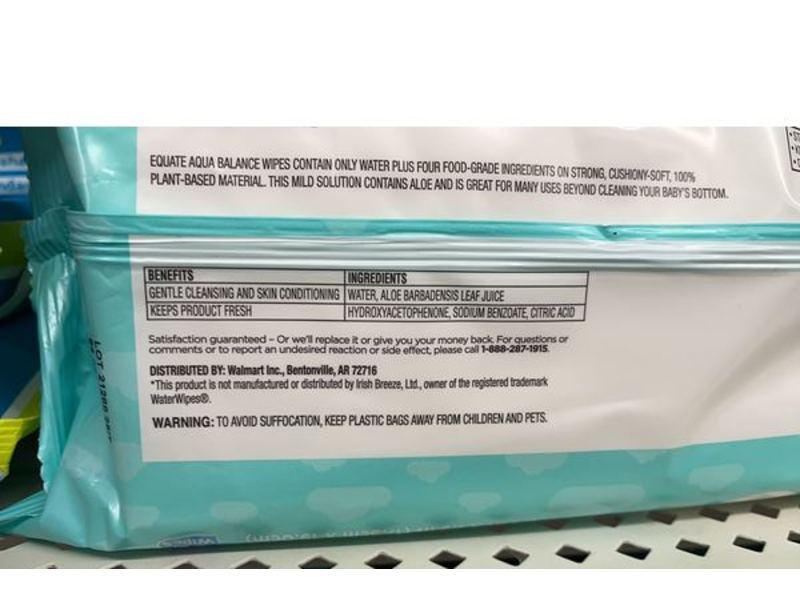 Equate Aqua Balance Wipes, Pure Aloe, 72 Count