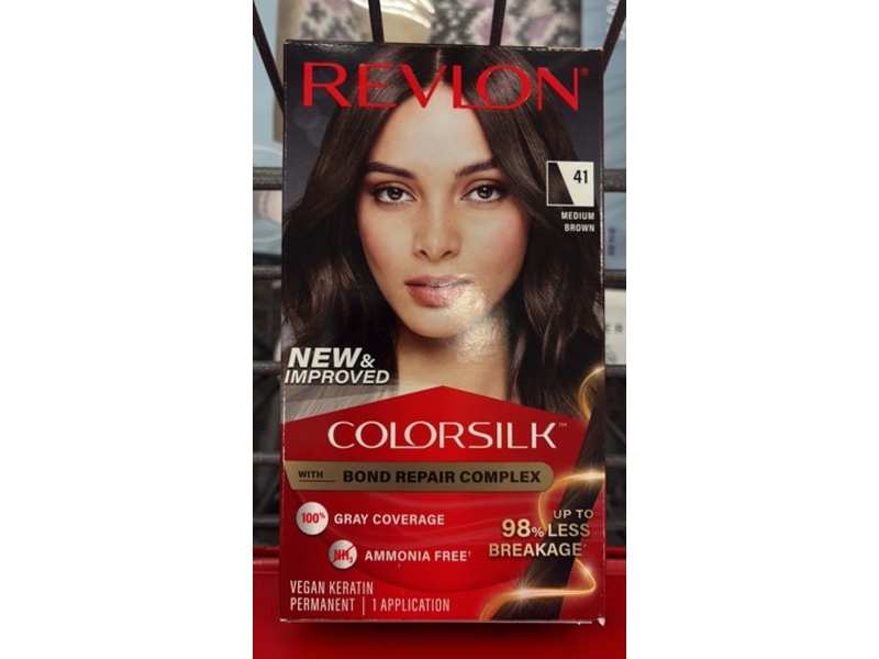 Revlon Colorsilk Beautiful Color Permanent Hair Color, 041 Medium Brown, 1 Application