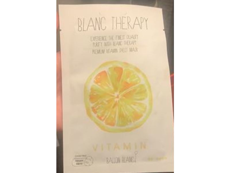Blanc Therapy Facial Sheet Masks, Vitamin, 0.78 oz/23 mL