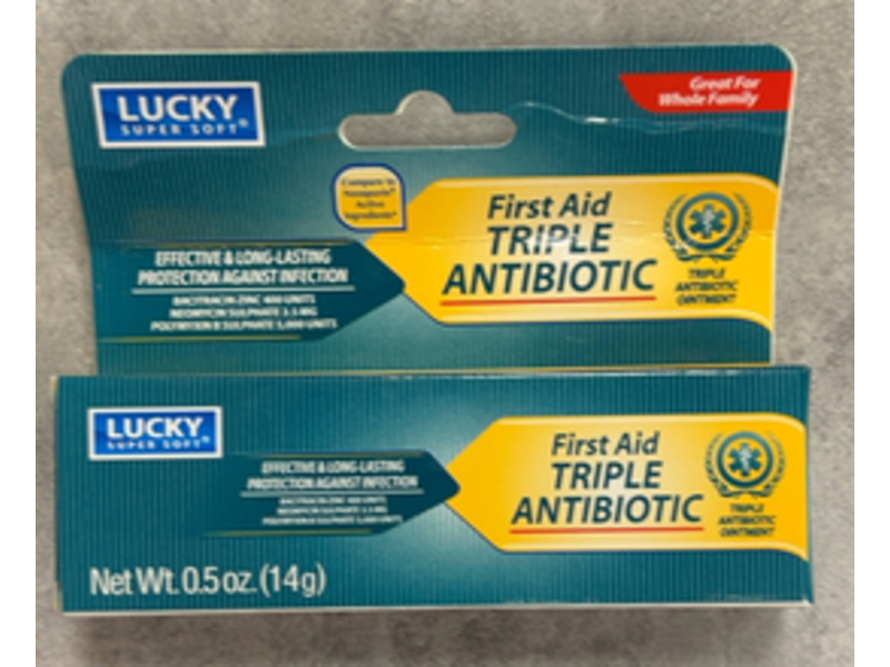 Lucky Super Soft Triple First Aid Antibiotic Ointment, 0.5 oz/14 g