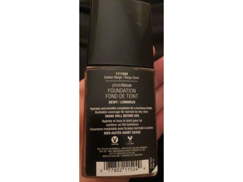 Wet n Wild PhotoFocus Dewy Foundation, Golden Beige, 0.95 fl oz/28 mL