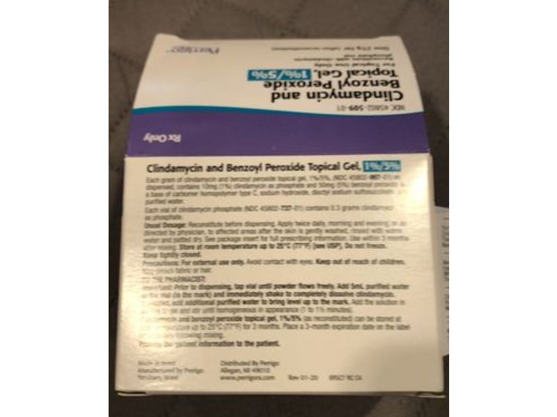 Clindamycin & Benzoyl Topical Gel 1%/5%, 25 g, Perrigo (RX)