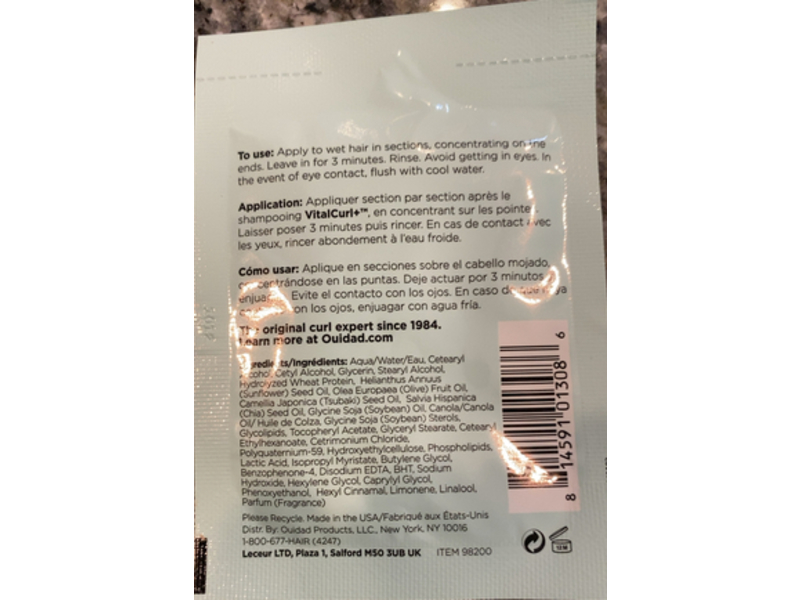 Ouidad The Curl Experts Balancing Rinse Conditioner, 0.33 fl oz/10 mL