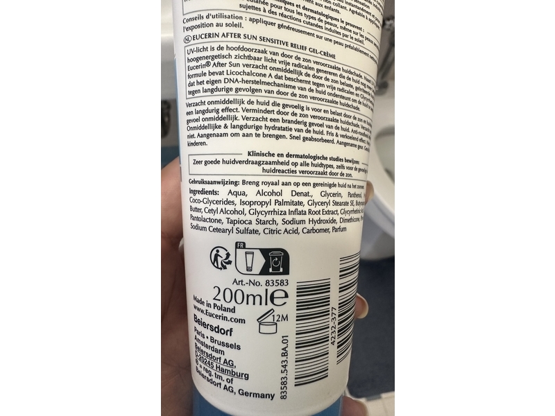 Eucerin Sun Protection Sensitive Relief After-Sun Gel-Cream, 200 mL