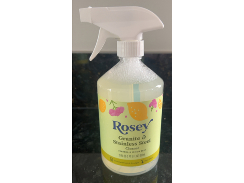 Rosey Granite & Stainless Steel Cleaner Verbena & Lemon Zest, 21 fl oz/621 mL
