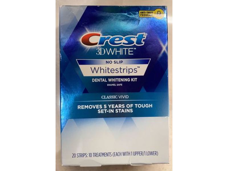 Crest 3D White Classic Vivid Whitestrips Dental Whitening Kit, 20 Count