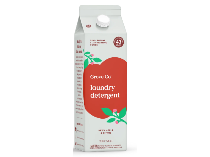 Grove Co. Laundry Detergent, Dewy Apple & Citrus, 32 fl oz/946 mL