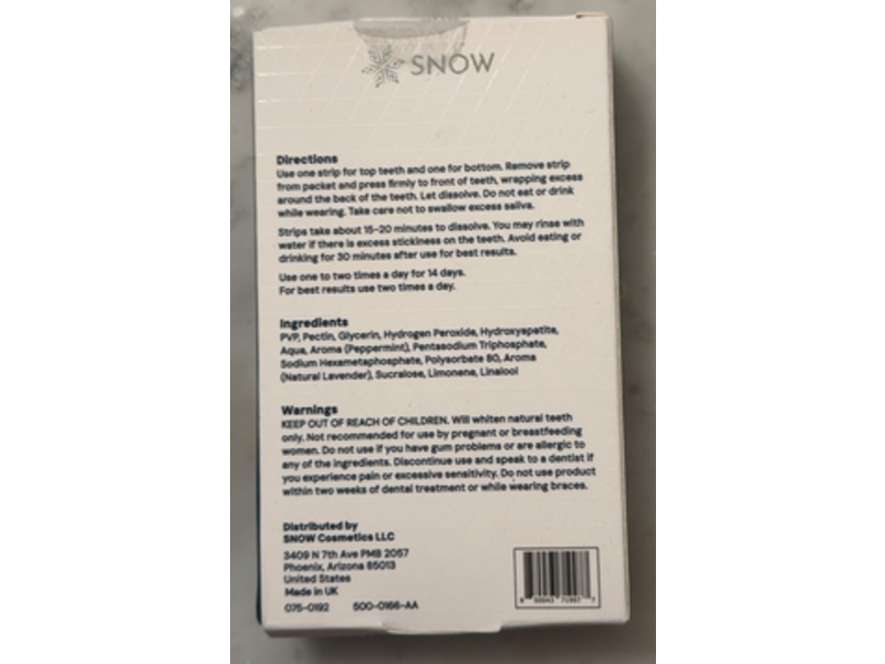 Snow Diamond Series Dissolving Teeth Whitening Strips, Lavender & Mint, 14 Count