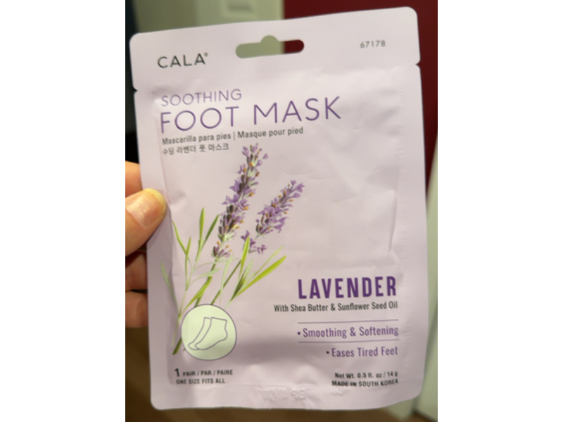 Cala Soothing Foot Mask, Lavender, Shea Butter & Sun Flower Seed Oil, 0.5 fl oz/14 g