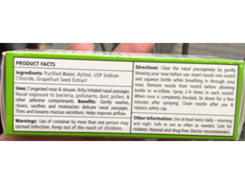 Xlear Natural Saline Nasal Spray, Xylitol, 0.75 fl oz/22 mL