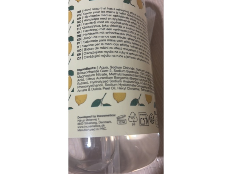 La Soie Parfumeur Aurelie Hand Soap, Lemon Scent, 16.9 fl oz/500 mL