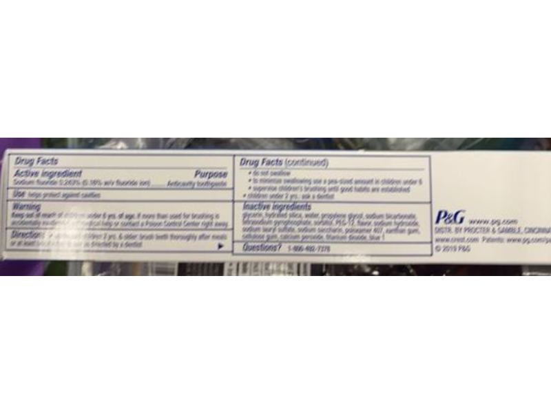 Crest Fluoride Anticavity Toothpaste, Baking Soda & Peroxide Fresh Mint, 2.4 oz/68 g