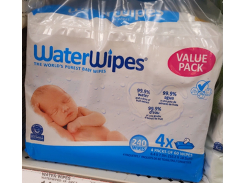 Waterwipes Baby Wipes, 240 Count, Pack Of 4