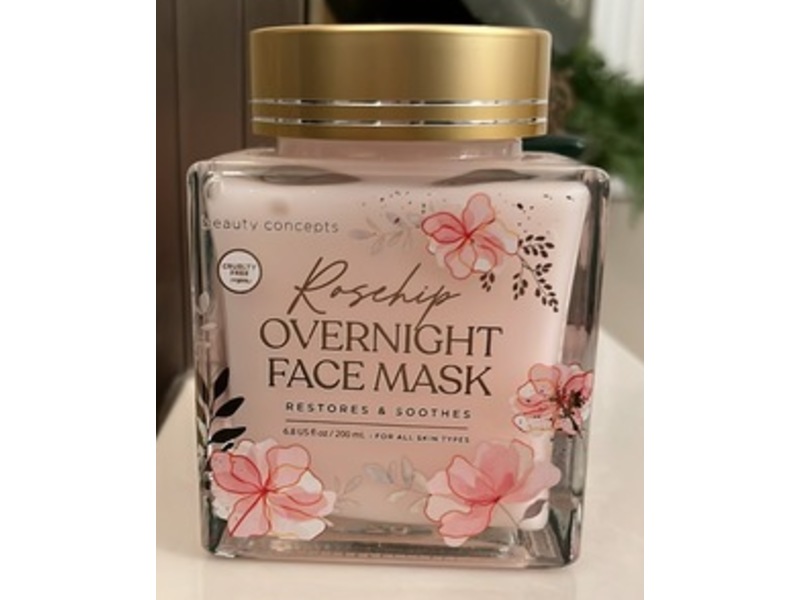 Beauty Concepts Rosehip Overnight Face Mask, 6.8 fl oz/200 mL