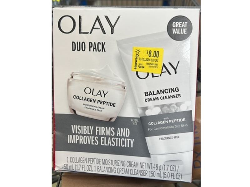 Olay Duo Pack Collagen Peptide Cream + Balancing Cream Cleanser, 1.7 fl oz/50 mL