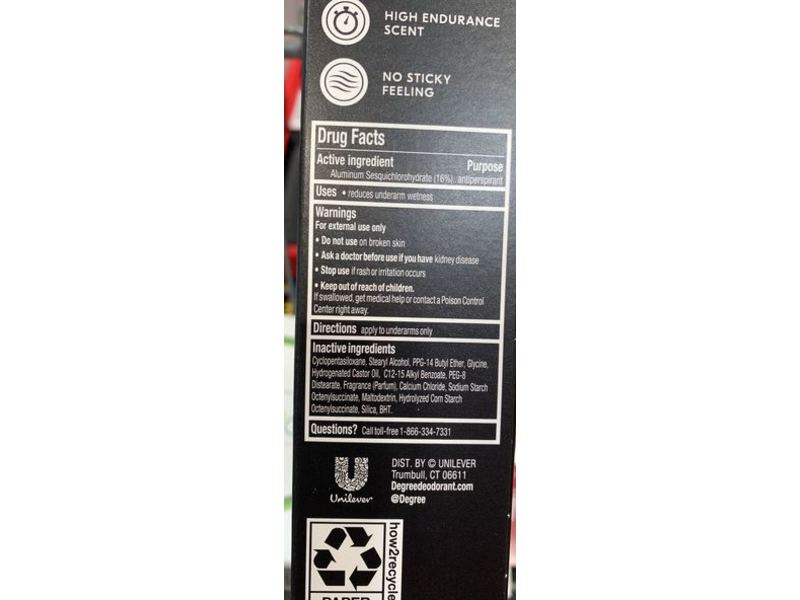 Degree Ultraclear + Antiperspirant Deodorant, Black + White, 2.7 oz/76 g, Pack Of 5